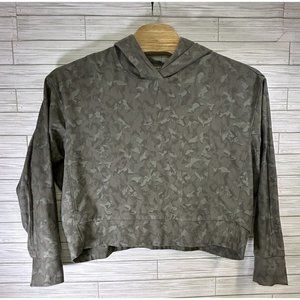 Athleta Hoodie XLT Women's Farallon Sweatshirt Printed Camo‎ Green Workout Yoga